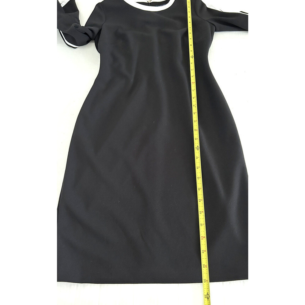 Tommy Hilfiger | Women's Black Sheath Crew Neck Back Zip Dress Size 2 - Picture 6 of 8